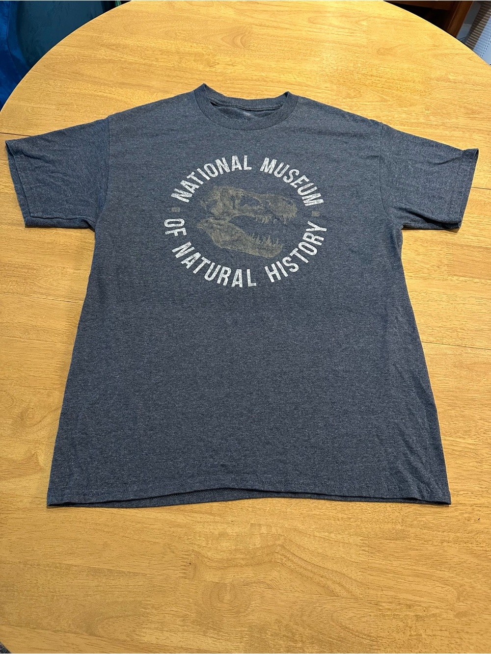 Large Gray Cotton Smithsonian National Museum of Natural History TRex Tee Shirt